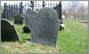 Headstone for Mrs. Elizabeth Goudey (1796) and Elizabeth Perry.