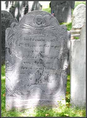 Headstone of Mrs. Hannah Glover (1778).