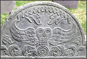Winged Death's Head on Headstone (Gravestone).