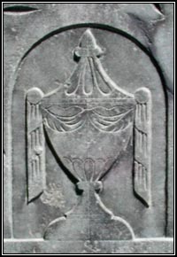 Urn engaving on headstone for Mrs. Mary Selmon (1801).