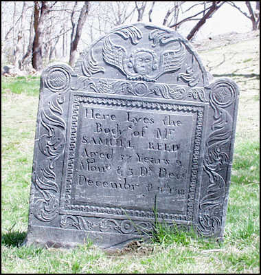 Headstone of Samuel Reed.