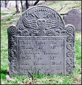Headstone of Mrs. Prudence Turner.